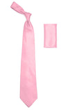 Pink Satin Regular Fit French Cuff Dress Shirt, Tie & Hanky Set - FHYINC best men's suits, tuxedos, formal men's wear wholesale