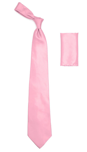 Pink Satin Regular Fit Dress Shirt, Tie & Hanky Set - FHYINC best men's suits, tuxedos, formal men's wear wholesale