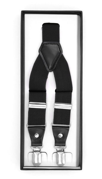 Black Clip-On Unisex Suspenders - FHYINC best men's suits, tuxedos, formal men's wear wholesale