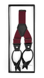 Burgundy Button-End Unisex Suspenders - FHYINC best men's suits, tuxedos, formal men's wear wholesale