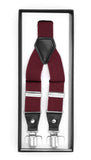 Burgundy Clip-On Unisex Suspenders - FHYINC best men's suits, tuxedos, formal men's wear wholesale