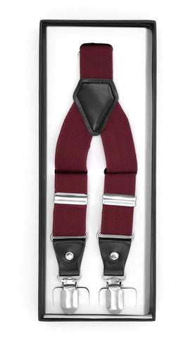 Burgundy Clip-On Unisex Suspenders