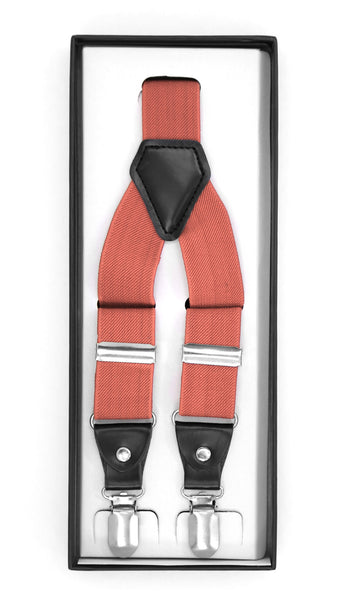Coral Clip-On Unisex Suspenders - FHYINC best men's suits, tuxedos, formal men's wear wholesale