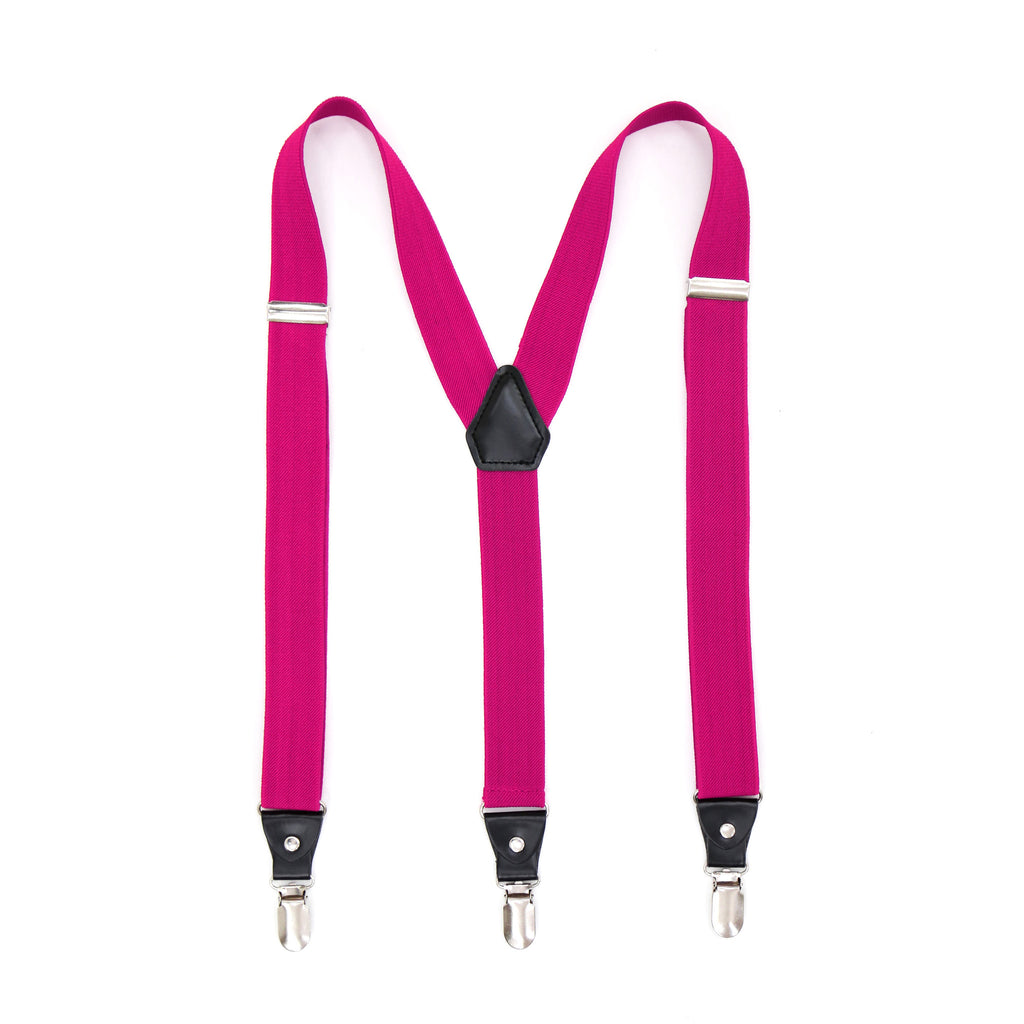 Fuchsia Clip-On Unisex Suspenders - FHYINC best men