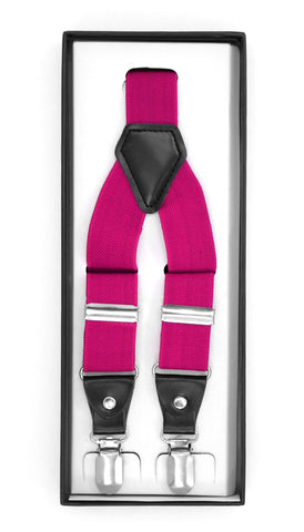 Fuchsia Clip-On Unisex Suspenders