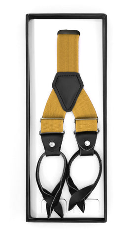 Gold Unisex Button End Suspenders
