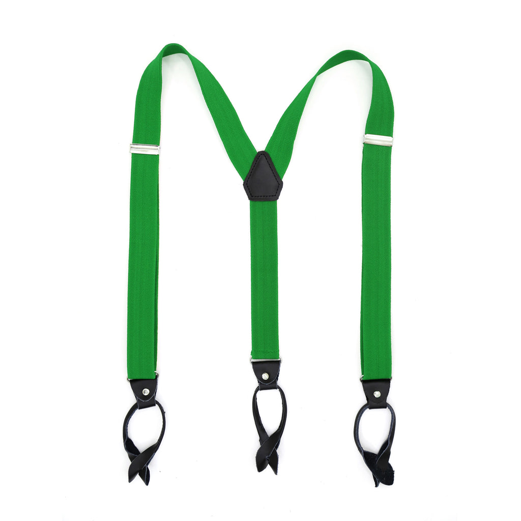 Green Button-End Unisex Suspenders - FHYINC best men