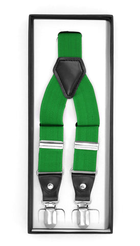 Green Clip-On Unisex Suspenders