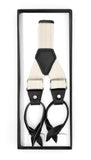 Off White Unisex Button End Suspenders - FHYINC best men's suits, tuxedos, formal men's wear wholesale
