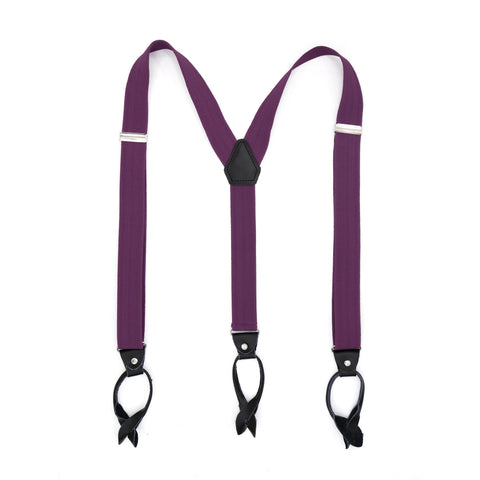 Purple Unisex Button End Suspenders
