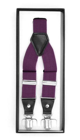 Purple Clip-On Unisex Suspenders
