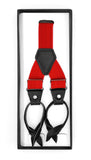 Red Unisex Button End Suspenders - FHYINC best men's suits, tuxedos, formal men's wear wholesale