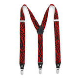 Black & Red Zebra Unisex Clip On Suspenders - FHYINC best men's suits, tuxedos, formal men's wear wholesale
