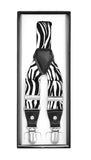 Black & White Zebra Unisex Clip On Suspenders - FHYINC best men's suits, tuxedos, formal men's wear wholesale