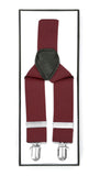 Burgundy Vintage Style Unisex Suspenders - FHYINC best men's suits, tuxedos, formal men's wear wholesale
