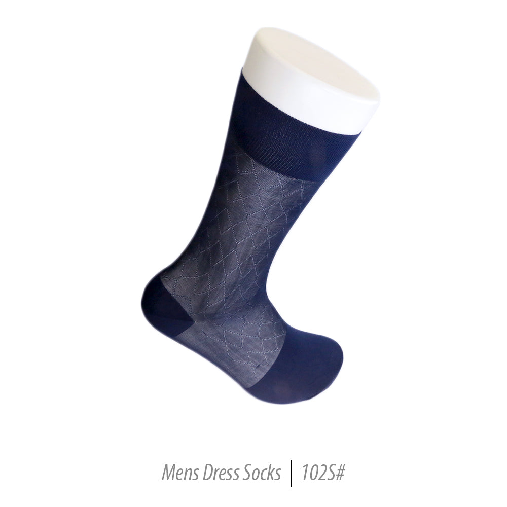 Men's Short Nylon Socks 102S - Navy - FHYINC best men's suits, tuxedos, formal men's wear wholesale