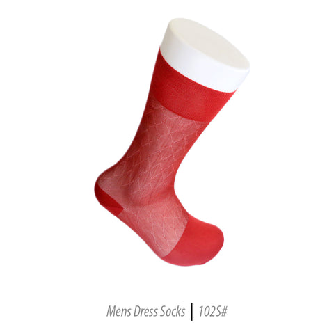 Men's Short Nylon Socks 102S - Red