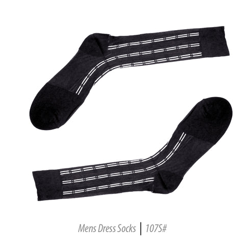 Men's Short Nylon Socks 107S - Black/Silver