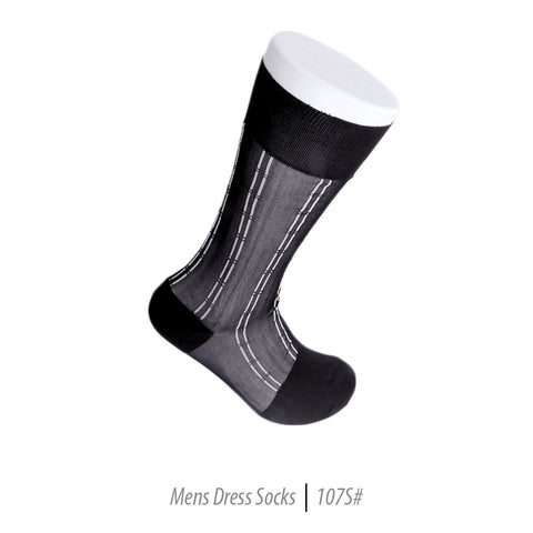 Men's Short Nylon Socks 107S - Black/Silver