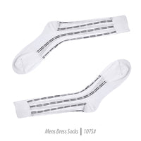 Men's Short Nylon Socks 107S - White/Black - FHYINC best men's suits, tuxedos, formal men's wear wholesale