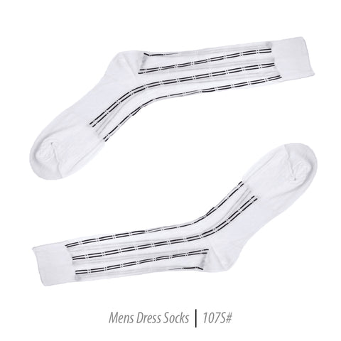 Men's Short Nylon Socks 107S - White/Black