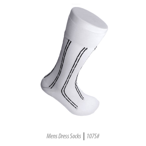 Men's Short Nylon Socks 107S - White/Black