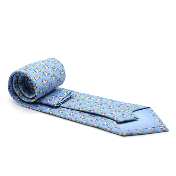 Cow Blue Necktie with Handkerchief Set - FHYINC best men's suits, tuxedos, formal men's wear wholesale
