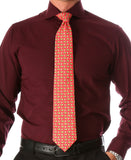 Cow Coral Necktie with Handkerchief Set - FHYINC best men's suits, tuxedos, formal men's wear wholesale