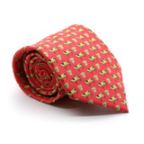 Cow Red Necktie with Handkerchief Set - FHYINC best men's suits, tuxedos, formal men's wear wholesale