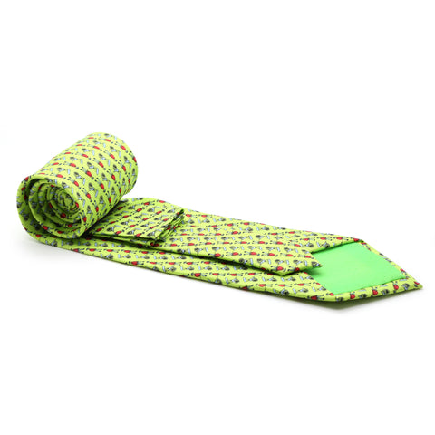 Carriage Driver Lime Green Necktie with Handkerchief Set