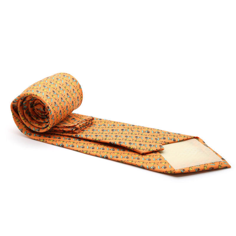 Carriage Driver Orange Necktie with Handkerchief Set - FHYINC best men's suits, tuxedos, formal men's wear wholesale