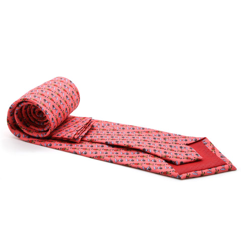 Carriage Driver Pink Necktie with Handkerchief Set