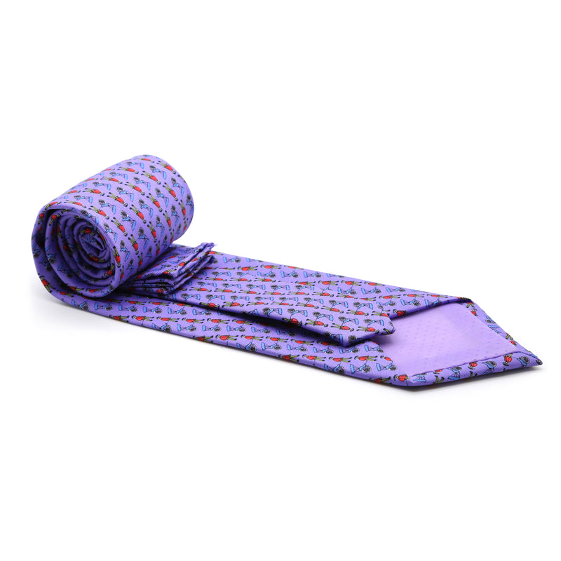 Carriage Driver Purple Necktie with Handkerchief Set - FHYINC best men's suits, tuxedos, formal men's wear wholesale