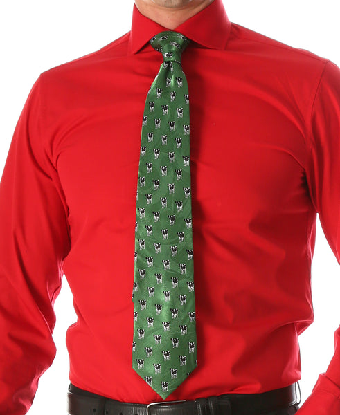 Cow Green Necktie with Handkerchief Set - FHYINC best men's suits, tuxedos, formal men's wear wholesale