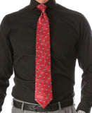 Cow Red Necktie with Handkerchief - FHYINC best men's suits, tuxedos, formal men's wear wholesale