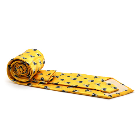 Cow Yellow Necktie with Handkerchief Set