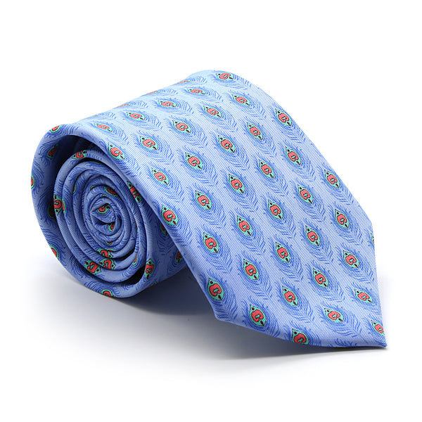 Feather Blue Necktie with Handkerchief Set - FHYINC best men's suits, tuxedos, formal men's wear wholesale
