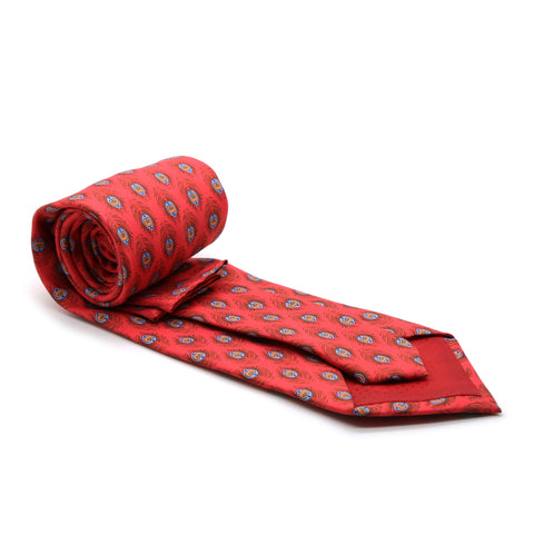 Feather Red Necktie with Handkerchief Set