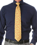 Flamingo Yellow Necktie with Handkerchief Set - FHYINC best men's suits, tuxedos, formal men's wear wholesale