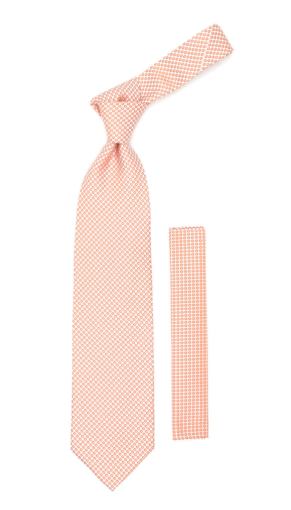 Orange Necktie with Handkerchief Set - FHYINC best men