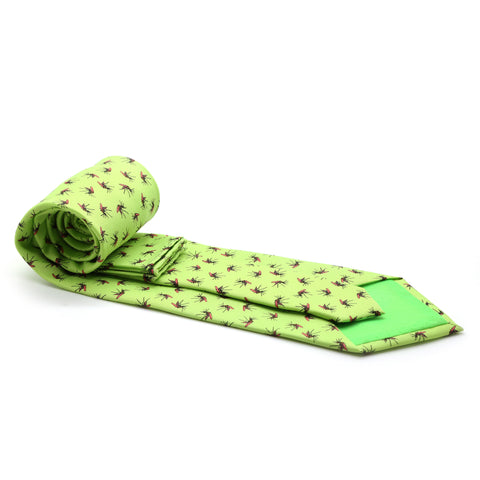 Mosquito Lime Necktie with Handkerchief Set