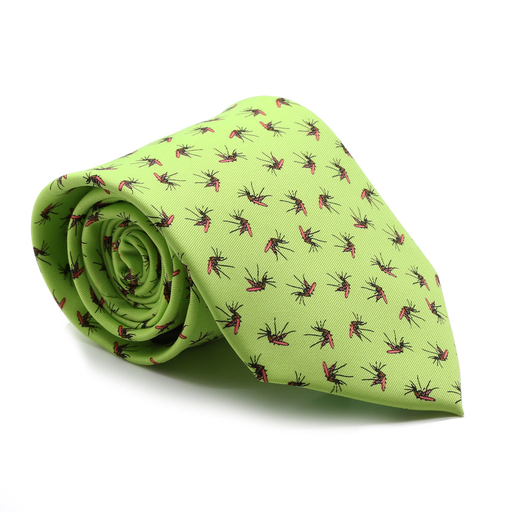 Mosquito Lime Necktie with Handkerchief Set - FHYINC best men