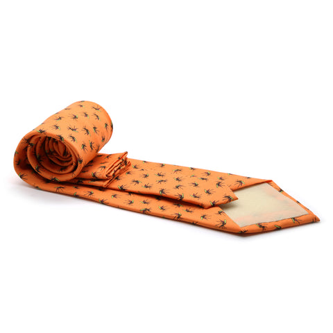 Mosquito Orange Necktie with Handkerchief Set