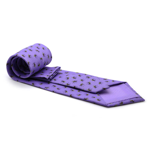 Mosquito Purple Necktie with Handkerchief Set