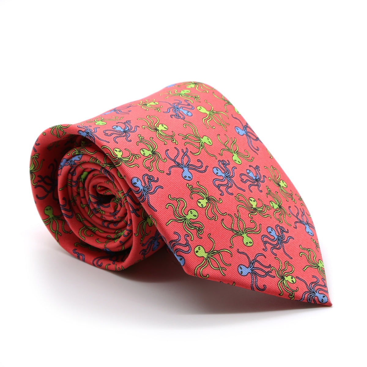 Octopus Coral Necktie with Handkerchief Set - FHYINC best men's suits, tuxedos, formal men's wear wholesale
