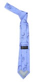 Sky Blue Swirl Design Necktie with Handkerchief Set - FHYINC best men's suits, tuxedos, formal men's wear wholesale