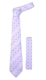 Lavender Geometric Necktie with Handkerchief Set - FHYINC best men's suits, tuxedos, formal men's wear wholesale