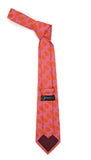 Red Orange Polkadot Stripe Necktie with Handkerchief Set - FHYINC best men's suits, tuxedos, formal men's wear wholesale