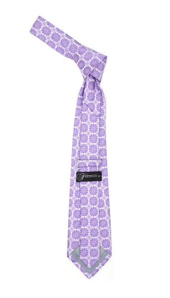 Floral Lavender Necktie with Handkderchief Set - FHYINC best men's suits, tuxedos, formal men's wear wholesale