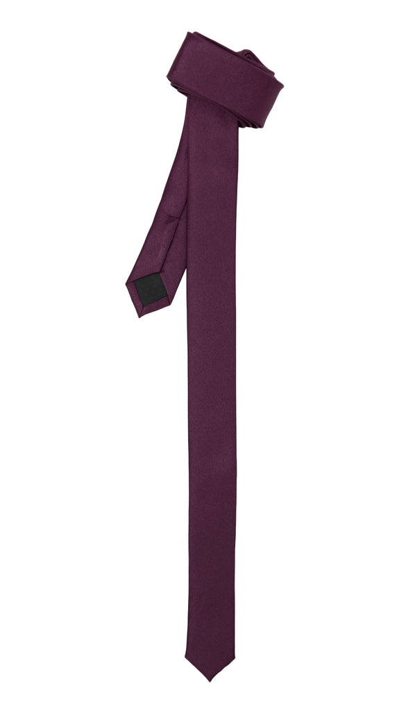 Super Skinny Dark Purple Shiny Slim Tie - FHYINC best men